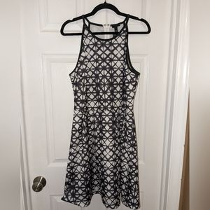 Black and White Patterned Mini Dress